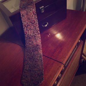 Luxury Red Paisley Pierre Cardin Silk Tie